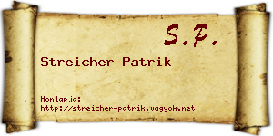 Streicher Patrik névjegykártya